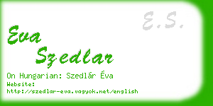 eva szedlar business card