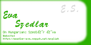 eva szedlar business card